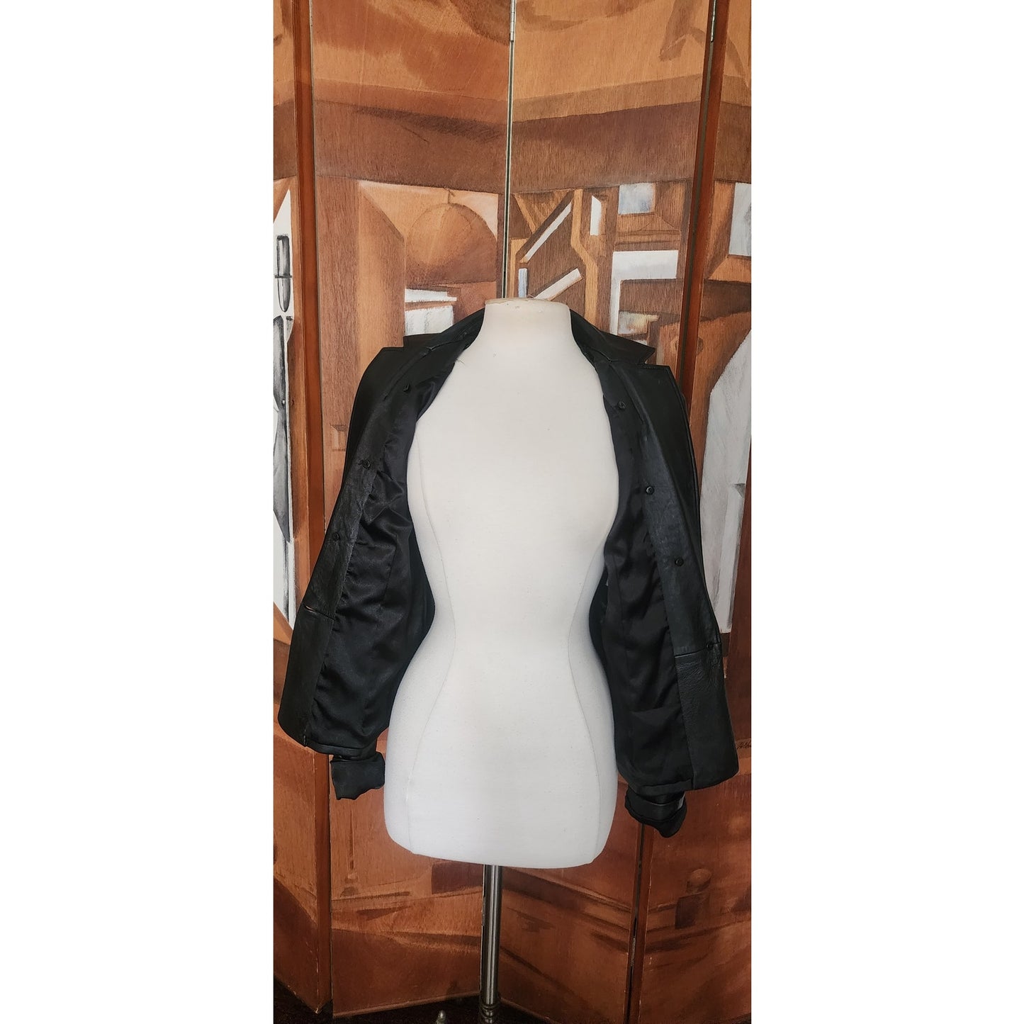 Vintage 1990s Caché Leather Blazer Tailored Lambskin Single Button