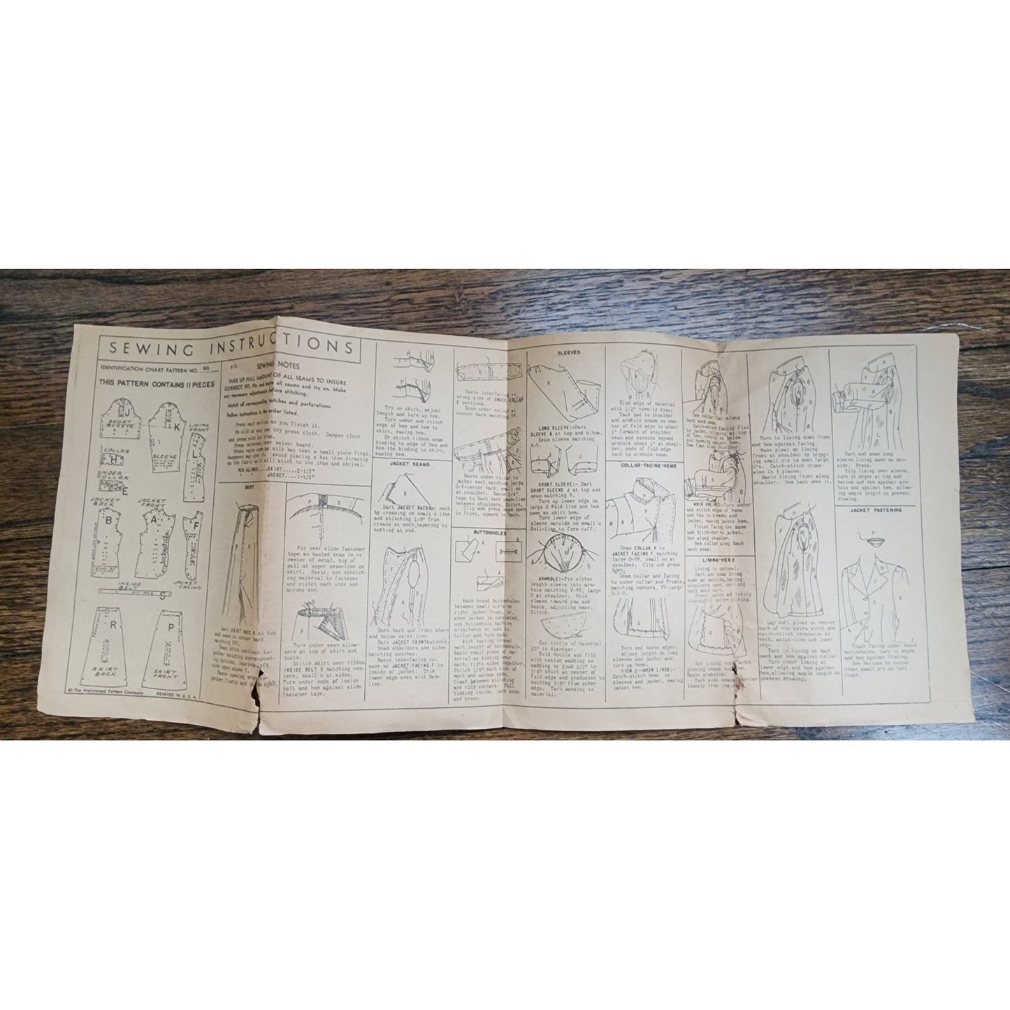 Vintage 1940s Sewing Pattern ORIGINAL Hollywood 815 Two-Piece Suit Wendy Barrie UNCUT
