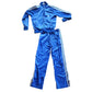 Vintage 1970s ADIDAS Track Suit Blue w/White Stripe Jacket + Pants / Medium