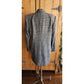 Vintage 80s Long Blazer Lilli Ann Houndstooth Wool Jacket Gray Black