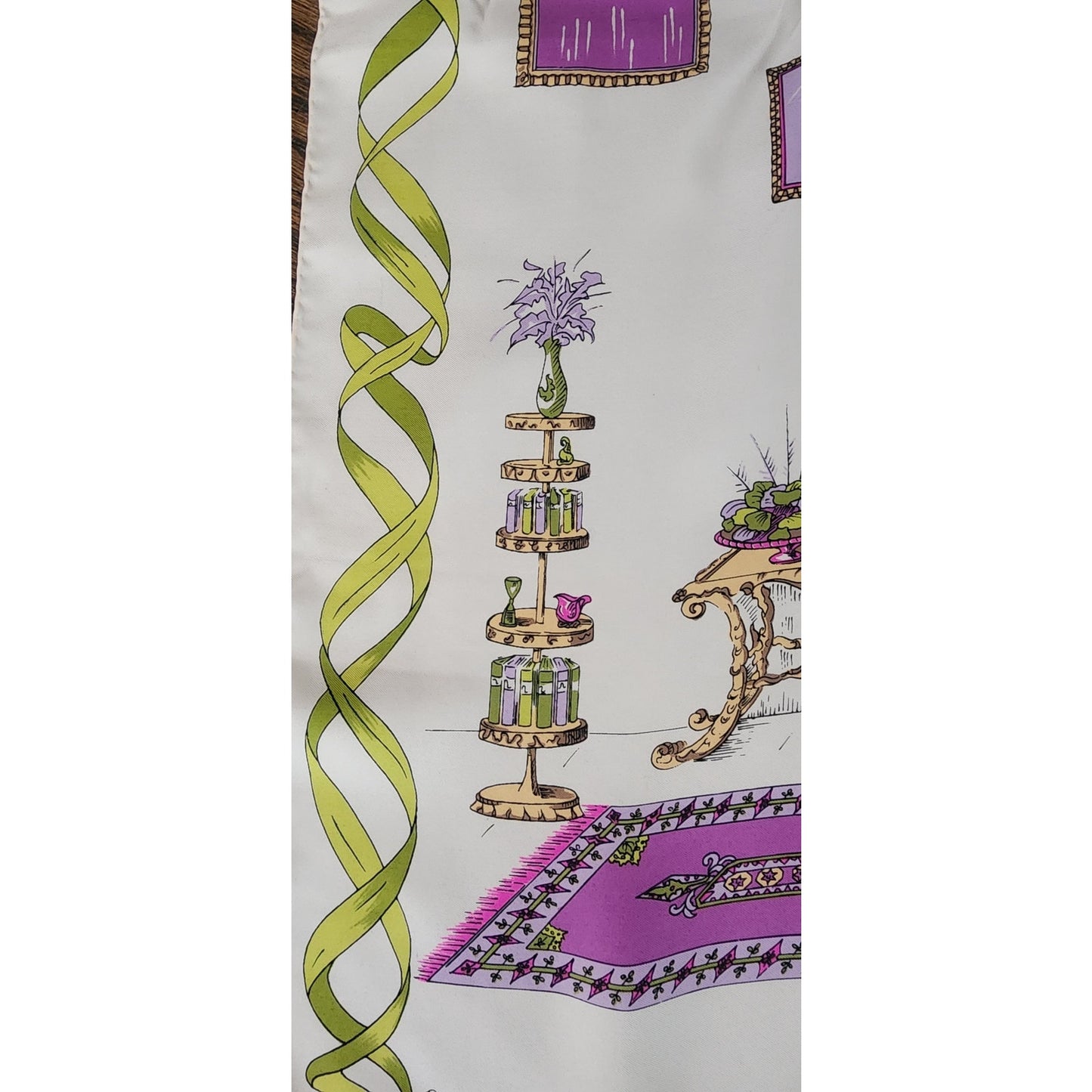 Vintage 1950s Emilio Pucci Scarf "Villa Toscana" 1957 Archival Documented Italian Interior Curtain Window Frames
