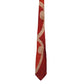 Vintage 40s Mens Necktie Cranberry Red Cream Swirl Print Marshall Fields