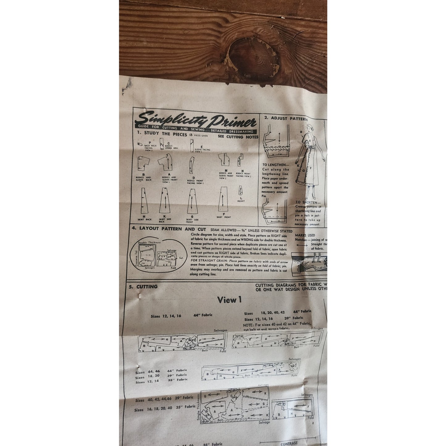 Vintage 50s Sewing Pattern Orignal UNCUT Dress Shirtwaist Button Down Short Sleeve Simplicity 4260