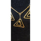 Vintage Gold Necklace Geometric Triangle Pendants Klimt Art Deco Style