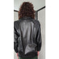 Vintage 80s Black Leather Jacket, Oversized, Italy