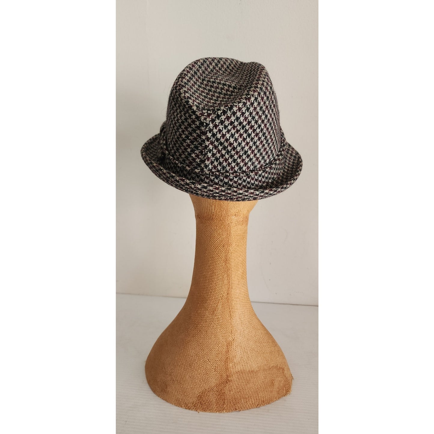 Vintage 60s Mens Fedora Gray Cashmere Houndstooth Dobbs Golden Coach
