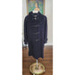 Vintage 1990s Mens Duffle Coat Lands End Navy Blue Wool Hooded w/Toggle Closure