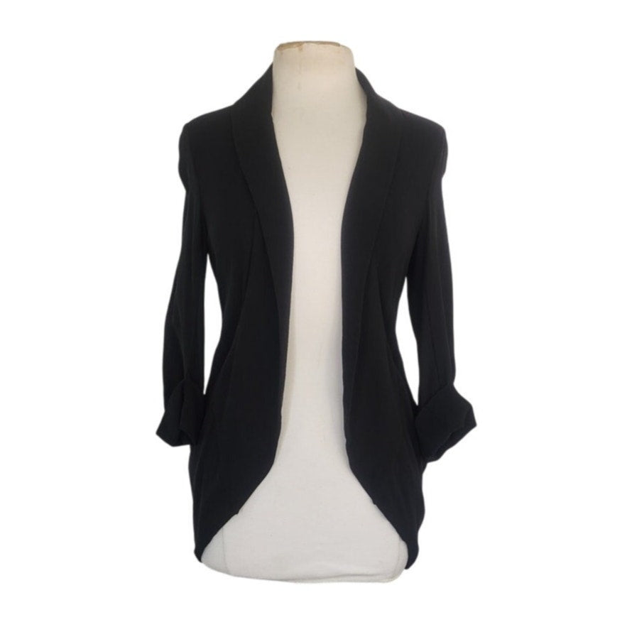 Vintage Eileen Fisher Blazer Black Silk Jacket Petite