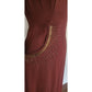 Vintage 1940s Beaded Dress in Brown Copper Crepe w/Keyhole Small