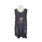 Vintage 90s Blue Fish Jumper Dress Gray 1995 Cat Print Apron Tunic Pinafore Sundress