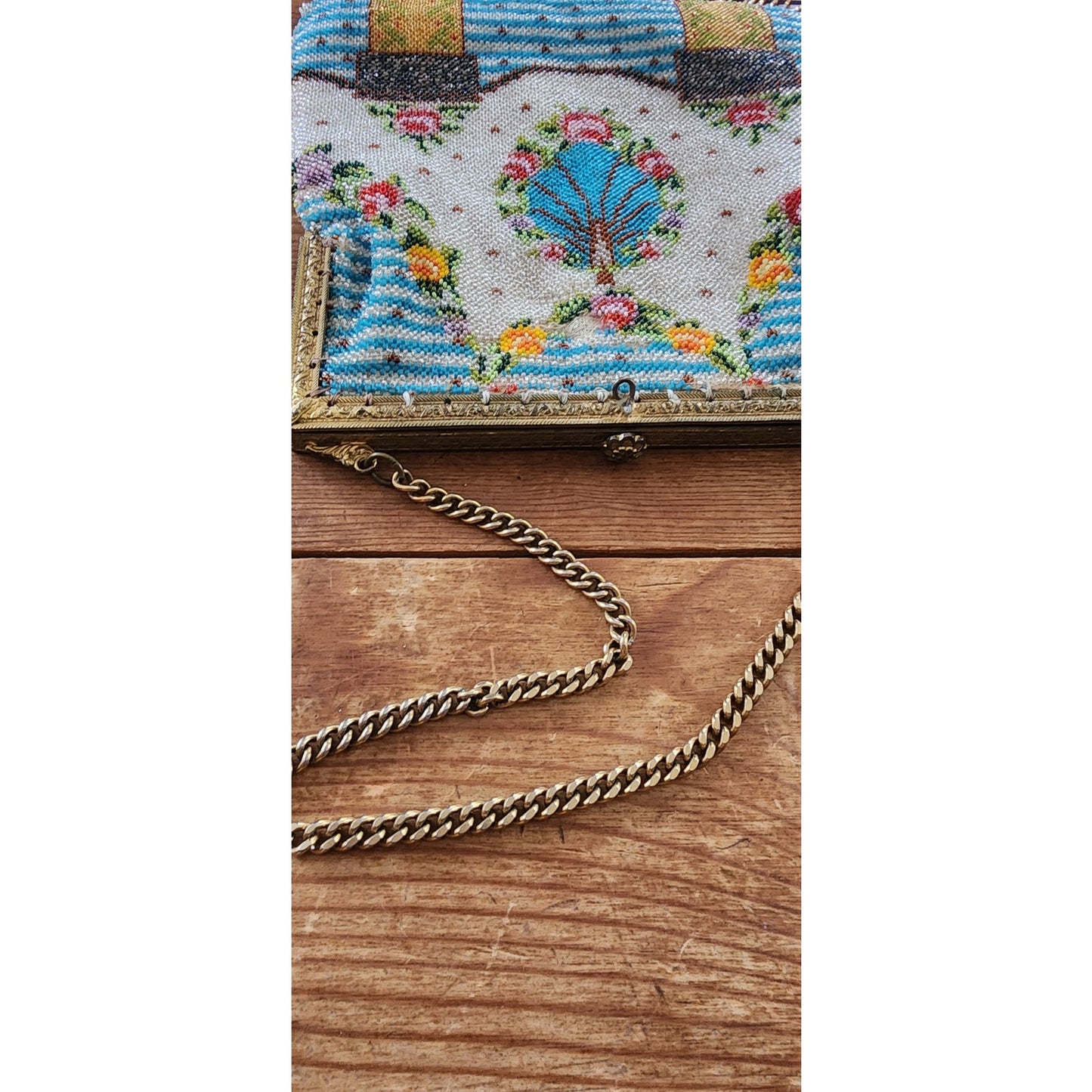 Antique Art Nouveau Bag Micro Beaded Edwardian Purse w/Fringe