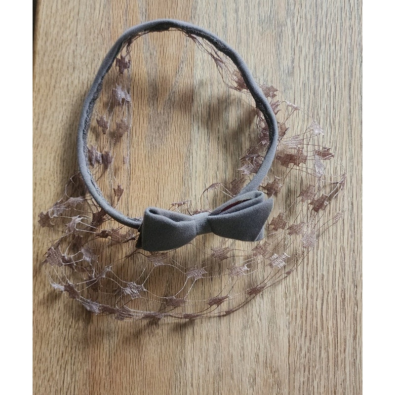 Vintage 50s 60s Halo Hat Paulette Circlet Headband Birdcage Fascinator Light Brown