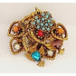 Vintage Charm Earrings Signed VA Goldtone