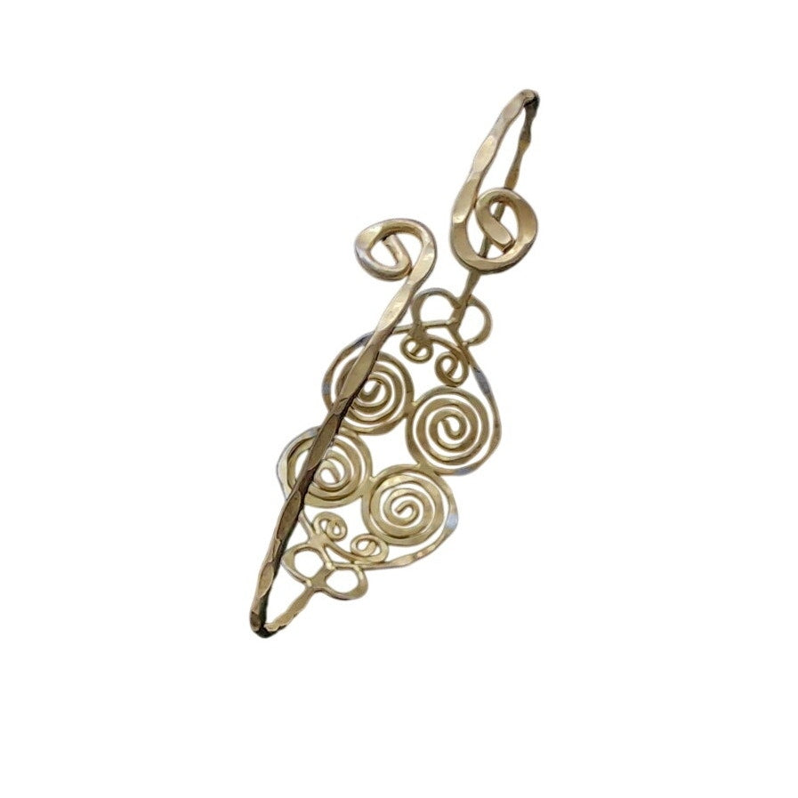 Vintage 1970s Gold Torque Choker Spiral Necklace