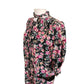 Vintage 1980s Ungaro Dress Silk Floral Rose Print Tie Neck Button Front Pockets