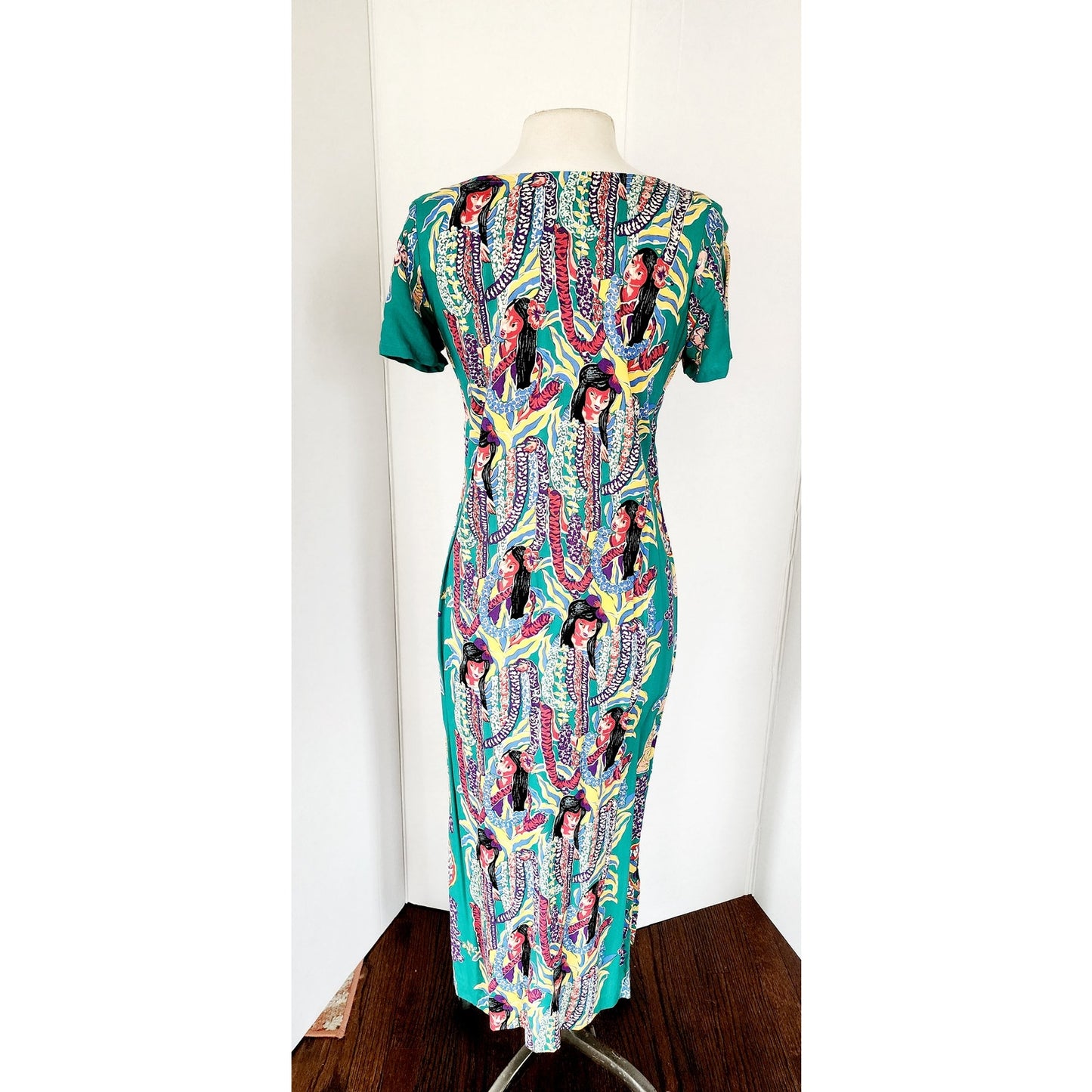 Vintage Tiki Print Dress Reyn Spooner Hawaiian Traditionals / XS