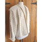 Vintage 80s Handwoven Blazer Cream Textured Cotton by Crystal Wearable Art