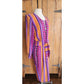 Vintage 1980s Silkprint Dress Purple Orange Stripe Secretary Style Sady King