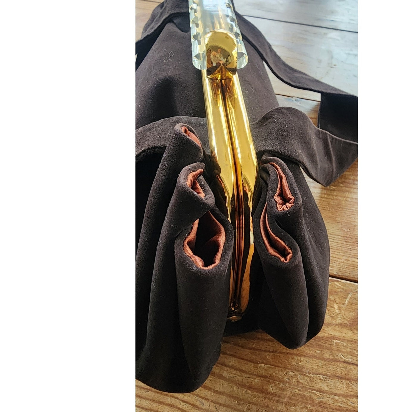 40s Handbag Brown Suede Lucite Clasp Art Deco Koret