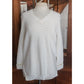 Vintage 1990s Sonia Rykiel Sweater White Knit V Neck Tunic Jumper Textured Stripe Oversized