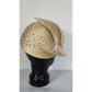 Vintage Jack McConnell Hat Asymmetrical Cream Straw Pearls Studs