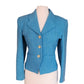 Vintage 70s Guy Laroche Blue Wool Tweed Blazer Jacket