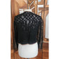 Vintage 90s Sandy Starkman Bohemian Crochet  Embellished Fringe Jacket Art to Wear