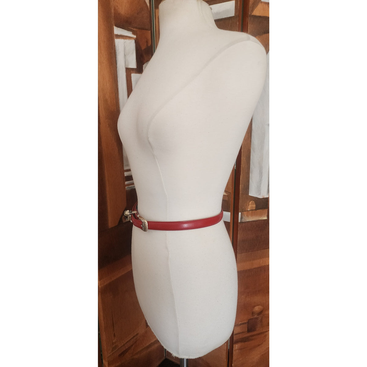 Vintage 1990s Brighton Belt Red Leather Silver Heart Charms Love Gratitude Passion