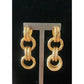 Vintage 90s Chanel Gold Earrings Clips 93P Multi-Ring Drop Logo Hoop Danglies