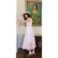 Vintage 90s Cotton Print Sun Dress Sleeveless White Pink Cityscape Print Circle Skirt / S