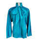 Vintage 80s Silk Blouse Electric Blue w/Pleats and Belt/Pussycat Bow / M