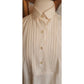 Vintage 80s BURBERRYS Cream Silk Blouse Pleated Front / M