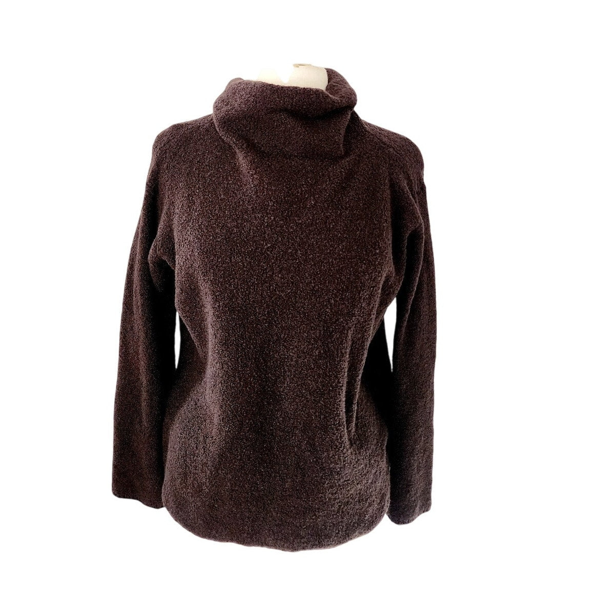 Vintage 2000s Eileen Fisher Sweater Brown Boucle Wool / L