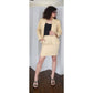 Vintage 80s Yves Saint Laurent Skirt Suit Cream Cotton Mini Skirt + Blazer
