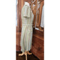 Vintage 40s 50s Pastel Green Blue Striped Day Dress w/Pocket & Belt Short Sleeves