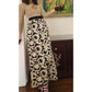 Vintage 1970s Gold & Black Maxi Dress Metallic Spiral Swirl / S