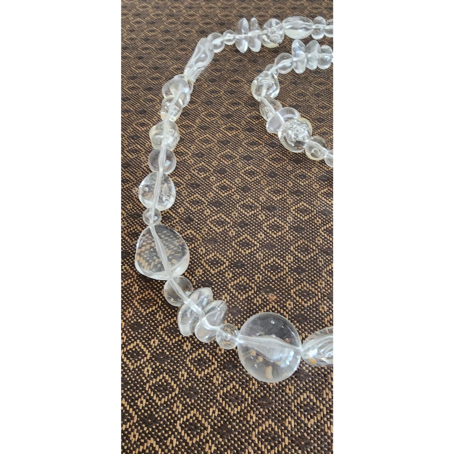 Vintage 80s Chunky Necklace Clear Lucite Beads