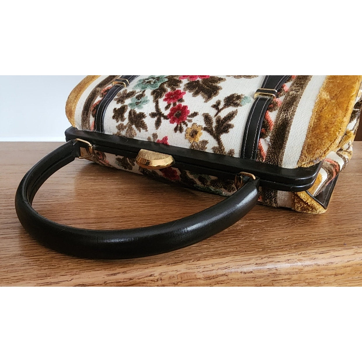 Vintage Tapestry Handbag Milch Floral Chenille Brocade Boho Purse