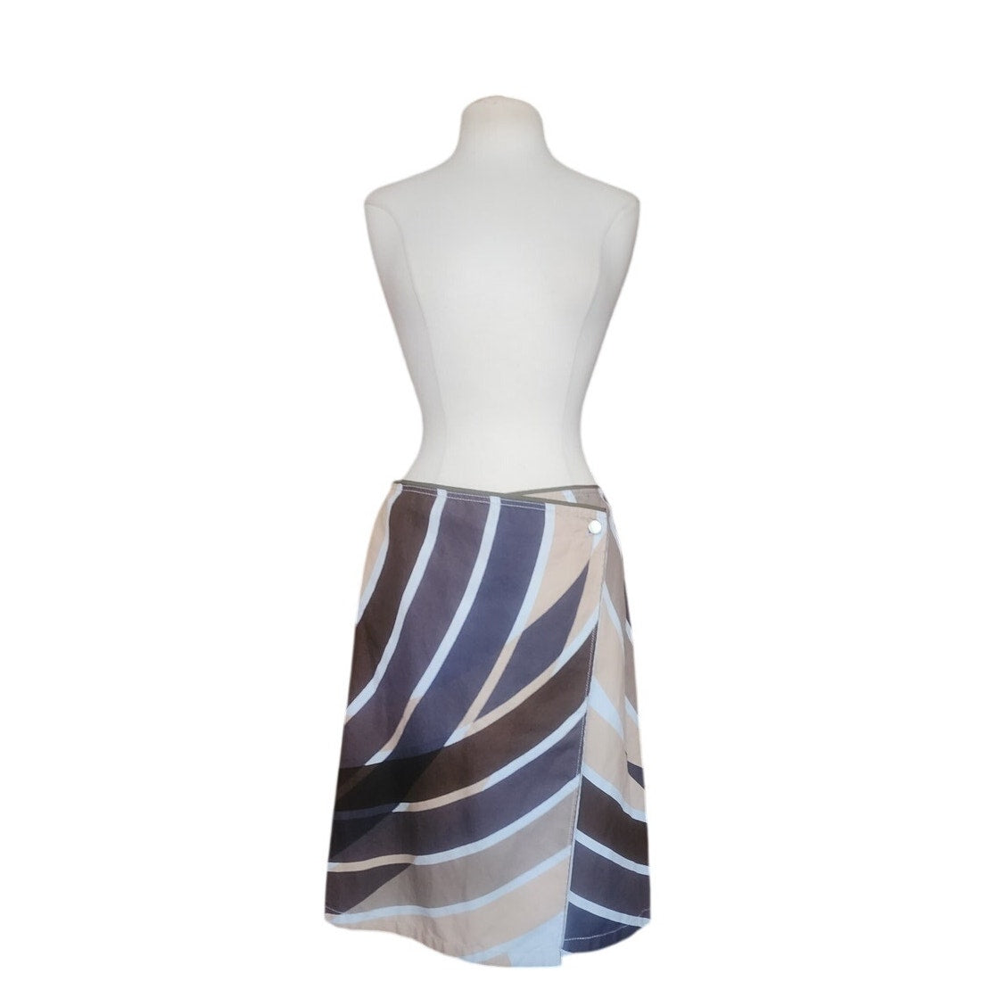 Vintage 2000s PRADA Sport Wrap Skirt Geometric Cotton Print Ugly Chic Linea Rossa M