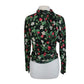 Vintage 1980s Emanuel Ungaro Parallele Blouse Strawberry Floral Print Silk Long Sleeve Shirt