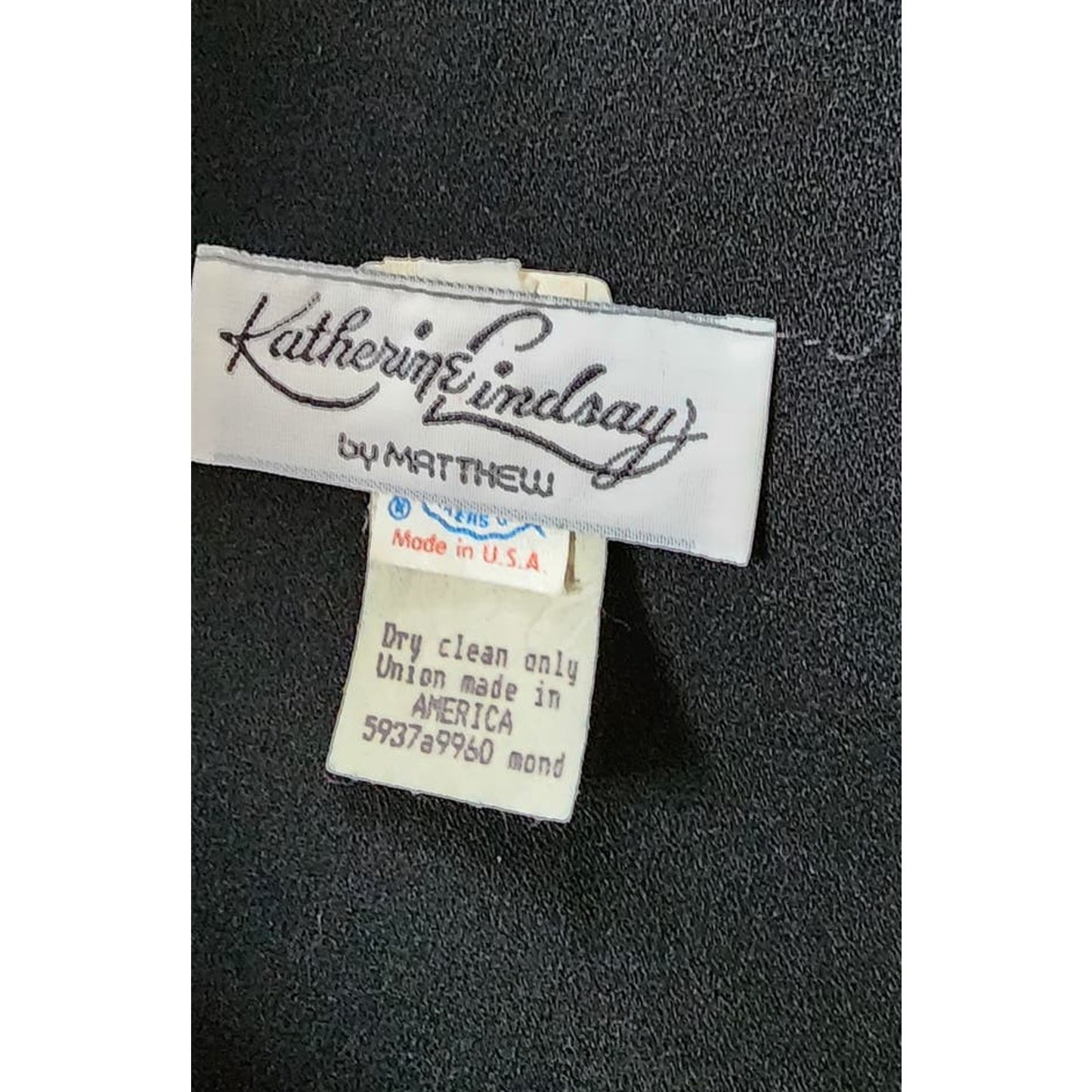 Vintage 80s Blazer Black Satin Bow Rhinestone Buttons Katherine Lindsay