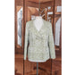 Vintage 1980s ESCADA COUTURE Blazer Green Leaf Print Jacket Double Breasted 40