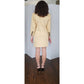 Vintage 80s Yves Saint Laurent Skirt Suit Cream Cotton Mini Skirt + Blazer