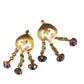 Vintage Hervé Van Der Straeten Earrings Chandelier Clips Gold Purple Amethyst Quartz Dangles