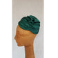 Vintage 50s Evening Hat Green Silk Turban Chapeaux Paris