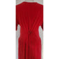 Vintage 1990s Velour Dress Red Sonia Rykiel Midi Drop Waist Embroidered Logo Emblem