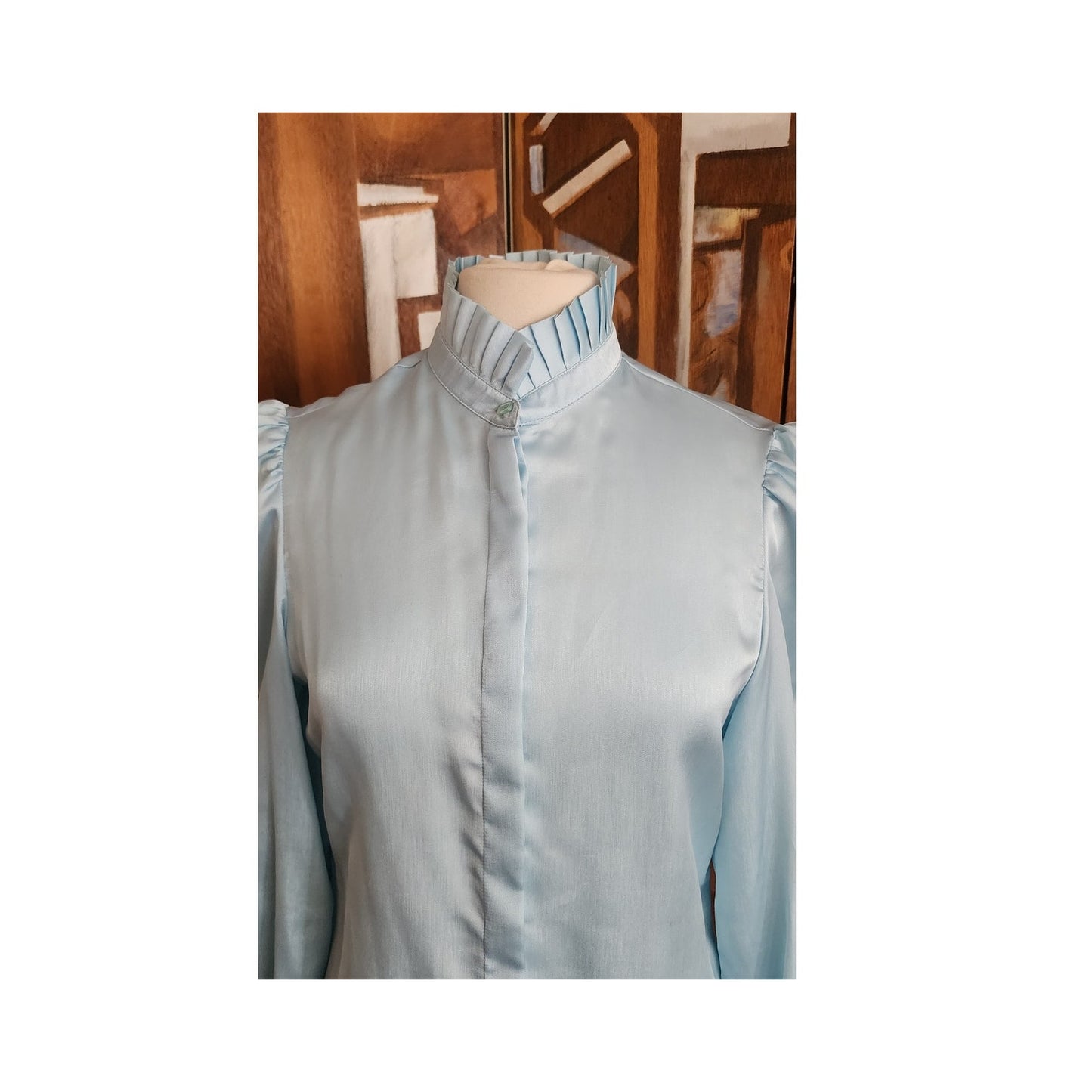 Vintage 70s St John Santana Knit Suit Baby Blue w/Blouse RARE