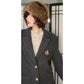 Vintage 80s Gray Blazer w/Heraldic Crest by Hugo Buscati / M