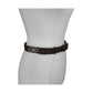 Vintage 90s Ferragamo Belt Brown Suede + Silver Gancini Concho Panels Size 32