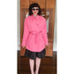 Vintage 90s Pink Jacket Short Trench Coat Belted Panache